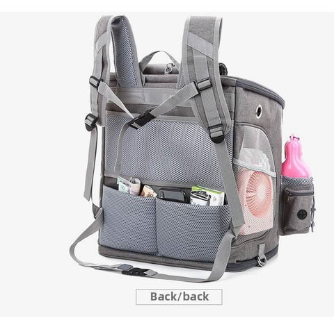 Portable PET Backpack Foldable Dogs and Cats Strap Travel Flight Case - petsbene