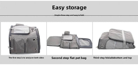 Portable PET Backpack Foldable Dogs and Cats Strap Travel Flight Case - petsbene