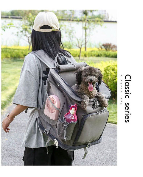 Portable PET Backpack Foldable Dogs and Cats Strap Travel Flight Case - petsbene