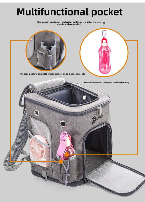 Portable PET Backpack Foldable Dogs and Cats Strap Travel Flight Case - petsbene