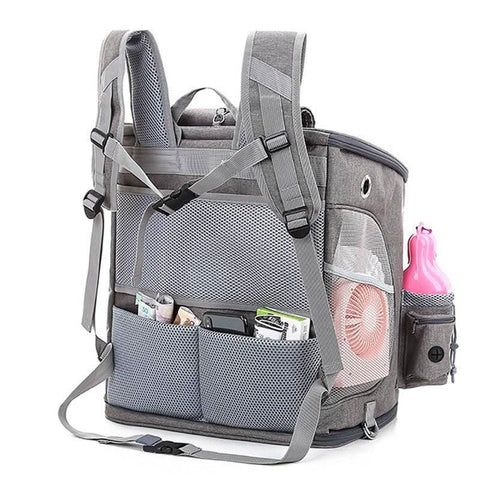 Portable PET Backpack Foldable Dogs and Cats Strap Travel Flight Case - petsbene
