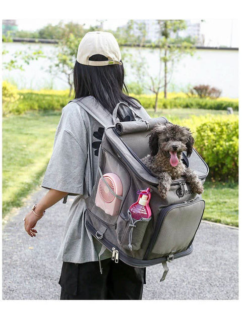 Portable PET Backpack Foldable Dogs and Cats Strap Travel Flight Case - petsbene