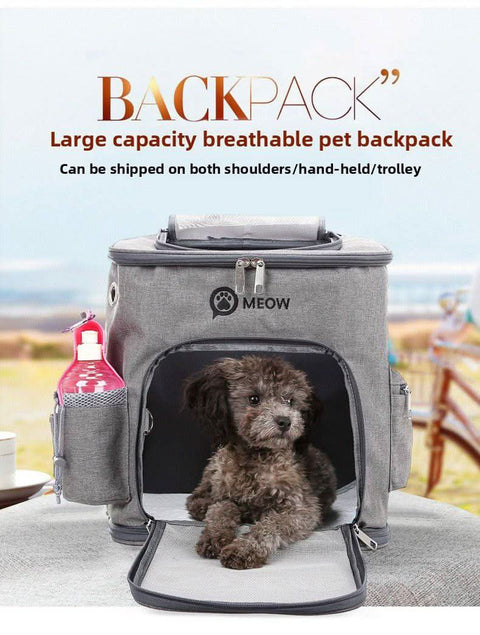 Portable PET Backpack Foldable Dogs and Cats Strap Travel Flight Case - petsbene