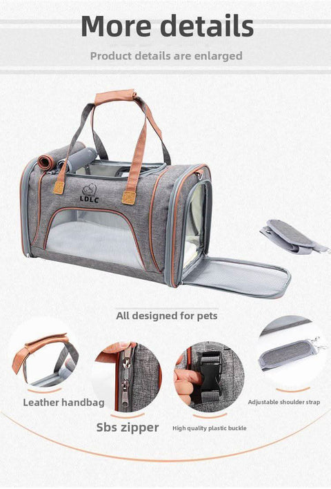 Portable Pet Carrier for Travel Foldable Cat Carrier Bag Approved by Airlines - petsbene