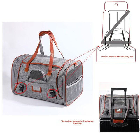 Portable Pet Carrier for Travel Foldable Cat Carrier Bag Approved by Airlines - petsbene