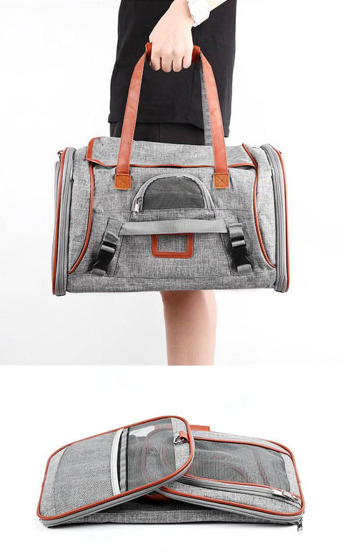 Portable Pet Carrier for Travel Foldable Cat Carrier Bag Approved by Airlines - petsbene