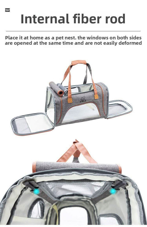 Portable Pet Carrier for Travel Foldable Cat Carrier Bag Approved by Airlines - petsbene
