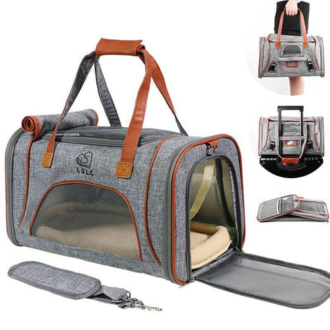 Portable Pet Carrier for Travel Foldable Cat Carrier Bag Approved by Airlines - petsbene