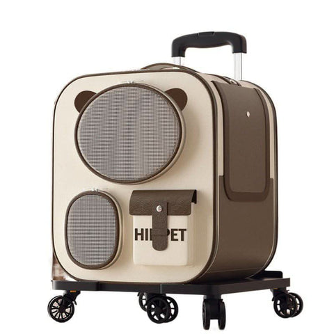 Portable pet carrier suitcase large capacity multi cat dog travel luggage - petsbene