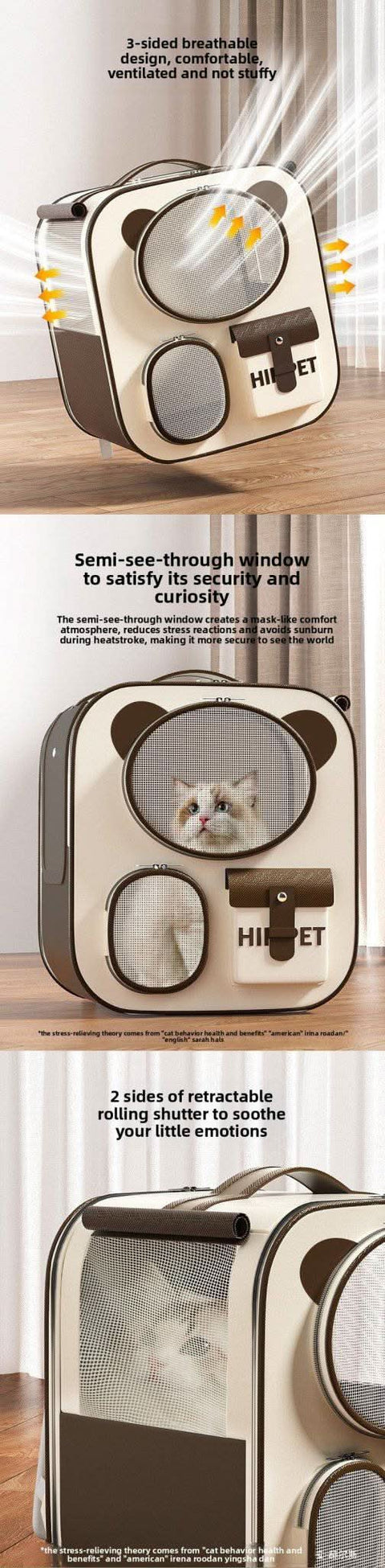 Portable pet carrier suitcase large capacity multi cat dog travel luggage - petsbene