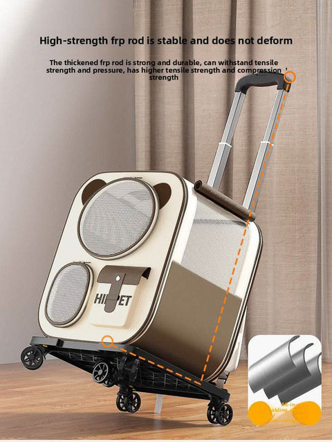 Portable pet carrier suitcase large capacity multi cat dog travel luggage - petsbene