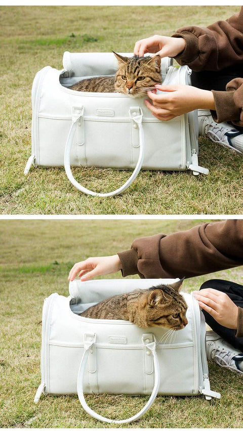 Portable Pet Tugging Set Large capacity Cat Carrier Oxford Fabric - petsbene