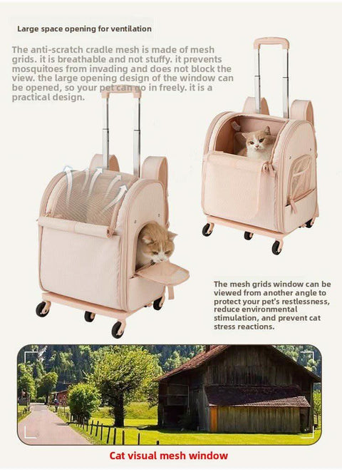 Portable Pet Tugging Set Large capacity Cat Carrier Oxford Fabric - petsbene