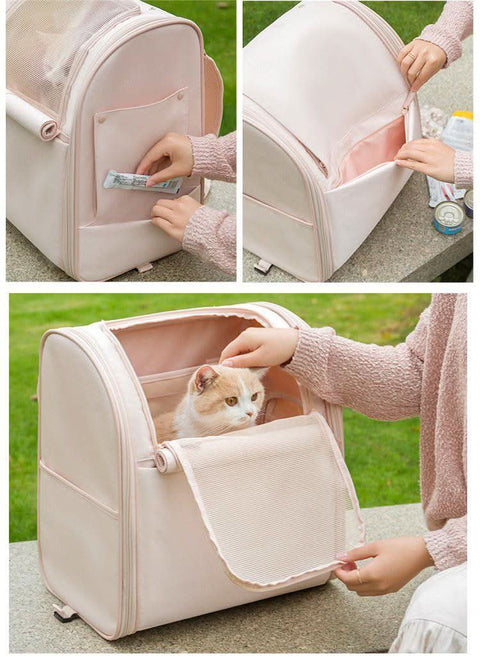 Portable Pet Tugging Set Large capacity Cat Carrier Oxford Fabric - petsbene