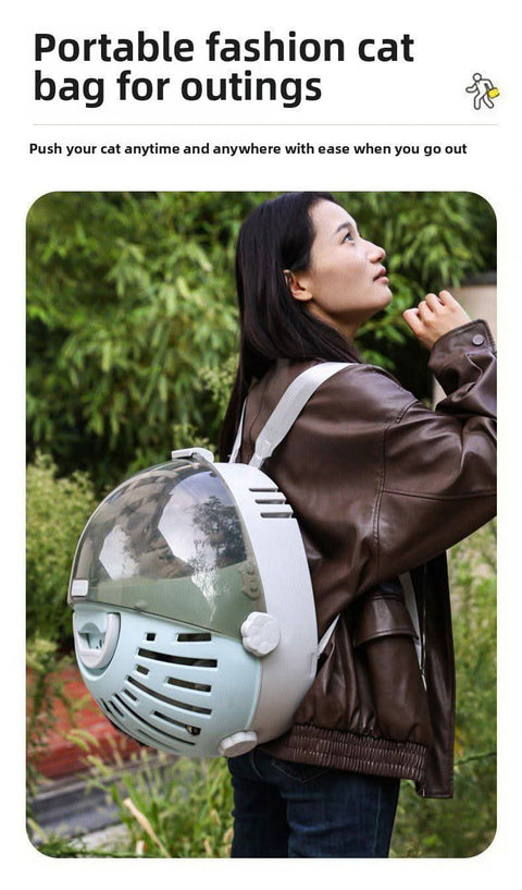 Shoulder Hand Held Transparent Cat Dog Space Capsule Travel Bag - petsbene