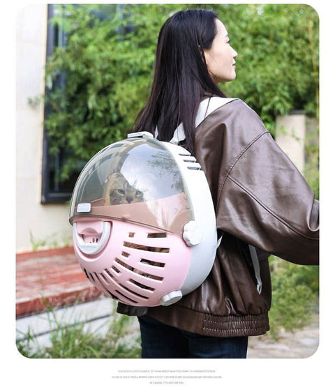 Shoulder Hand Held Transparent Cat Dog Space Capsule Travel Bag - petsbene