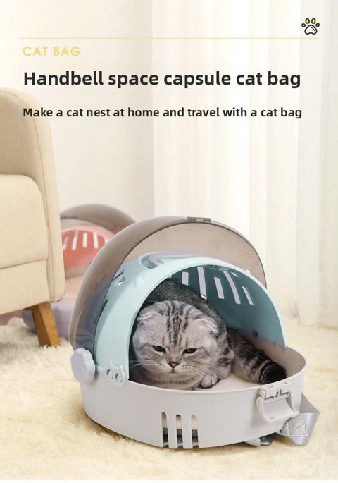 Shoulder Hand Held Transparent Cat Dog Space Capsule Travel Bag - petsbene