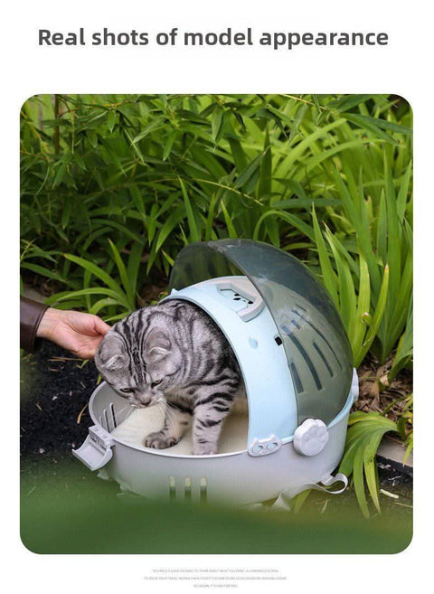 Shoulder Hand Held Transparent Cat Dog Space Capsule Travel Bag - petsbene