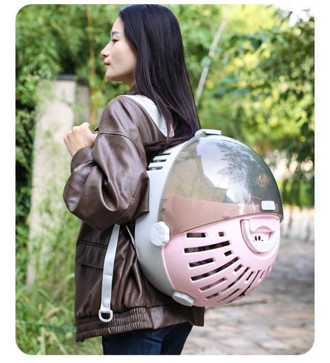 Shoulder Hand Held Transparent Cat Dog Space Capsule Travel Bag - petsbene