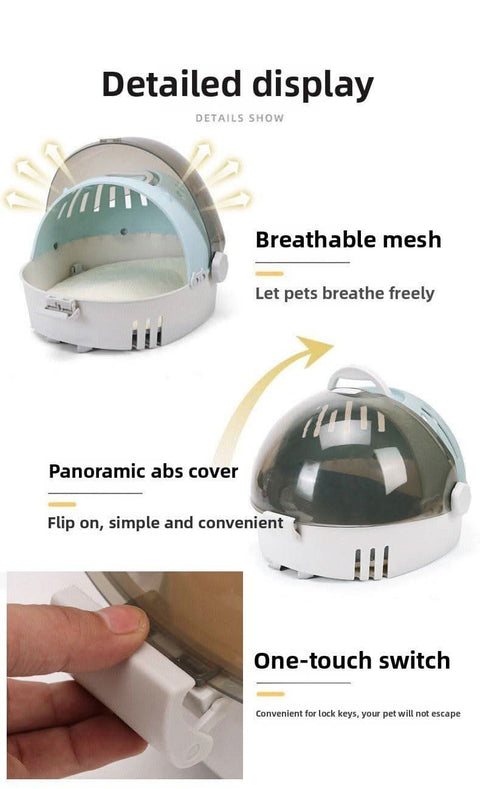 Shoulder Hand Held Transparent Cat Dog Space Capsule Travel Bag - petsbene