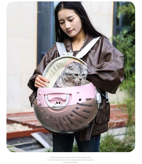 Shoulder Hand Held Transparent Cat Dog Space Capsule Travel Bag - petsbene