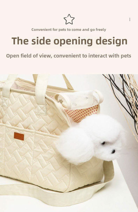 Stylish Cat Carrier Bag Large Capacity Breathable Canvas Sling Tote - petsbene