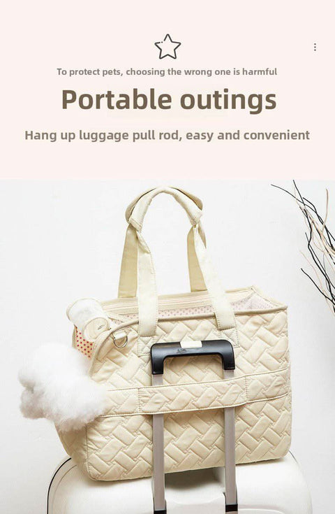 Stylish Cat Carrier Bag Large Capacity Breathable Canvas Sling Tote - petsbene