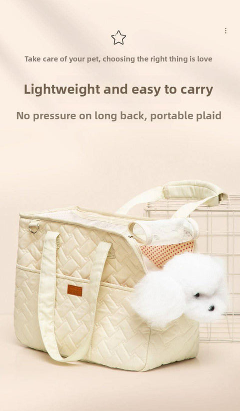 Stylish Cat Carrier Bag Large Capacity Breathable Canvas Sling Tote - petsbene