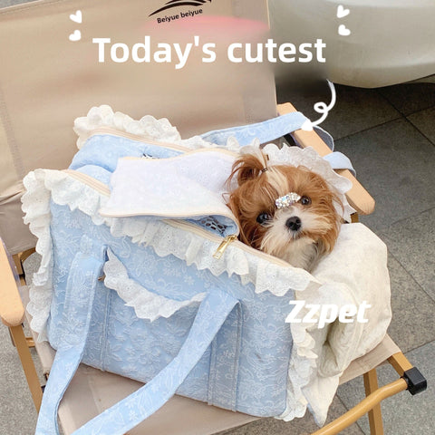 Korean Style All Season Pet Carrier for Cats Dogs Small Medium Breeds Yorkie Maltese Portable Washable - petsbene