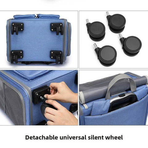 Ultra Large Capacity Pet Luggage Cat Carrier Portable Backpack Breathable Foldable - petsbene