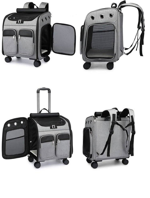 Ultra Large Capacity Pet Luggage Cat Carrier Portable Backpack Breathable Foldable - petsbene