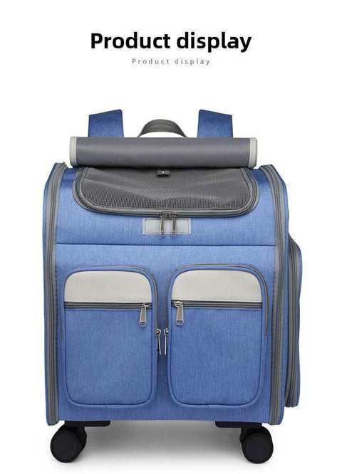 Ultra Large Capacity Pet Luggage Cat Carrier Portable Backpack Breathable Foldable - petsbene