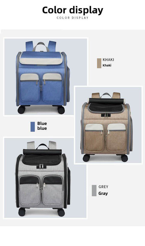 Ultra Large Capacity Pet Luggage Cat Carrier Portable Backpack Breathable Foldable - petsbene