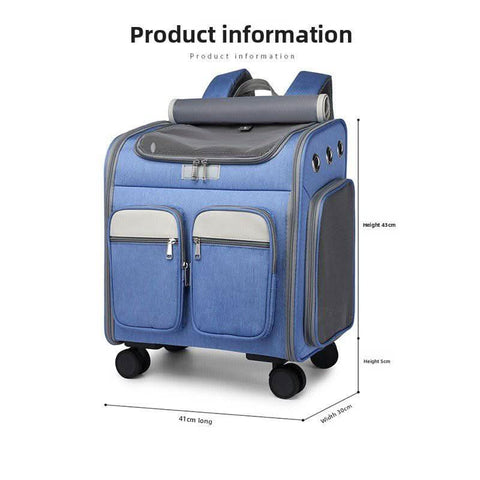 Ultra Large Capacity Pet Luggage Cat Carrier Portable Backpack Breathable Foldable - petsbene