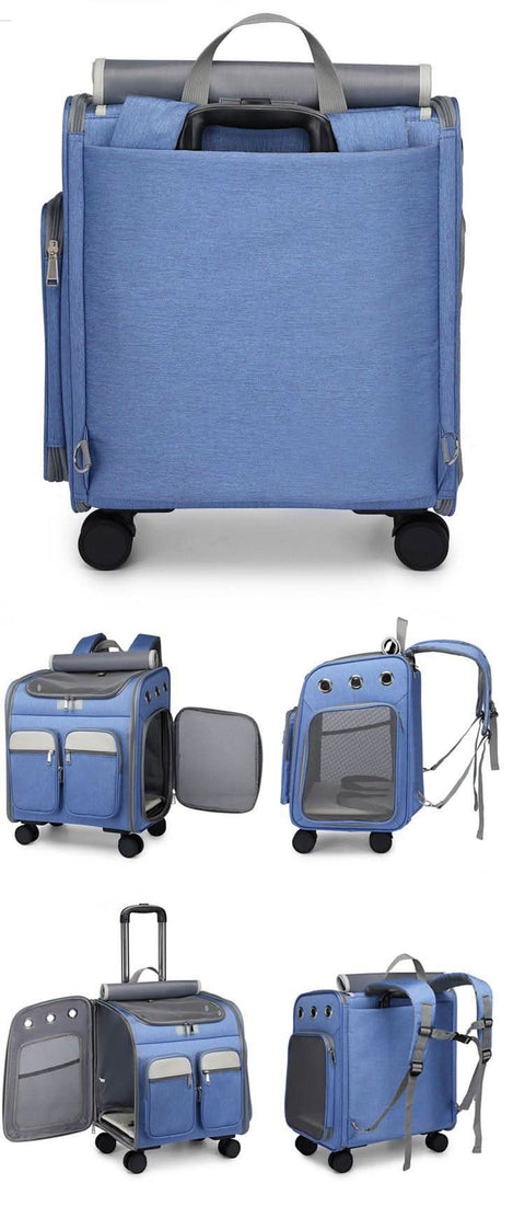 Ultra Large Capacity Pet Luggage Cat Carrier Portable Backpack Breathable Foldable - petsbene