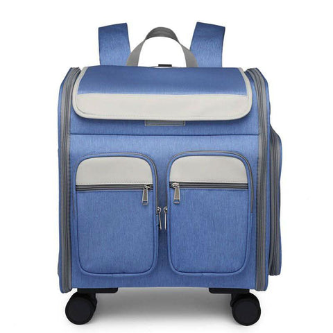 Ultra Large Capacity Pet Luggage Cat Carrier Portable Backpack Breathable Foldable - petsbene